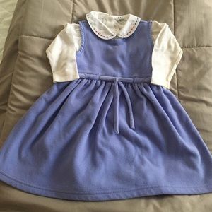 Gap 2 pc Set Blue Fleece Jumper Dress and Shirt Girls Size 18-24 Months